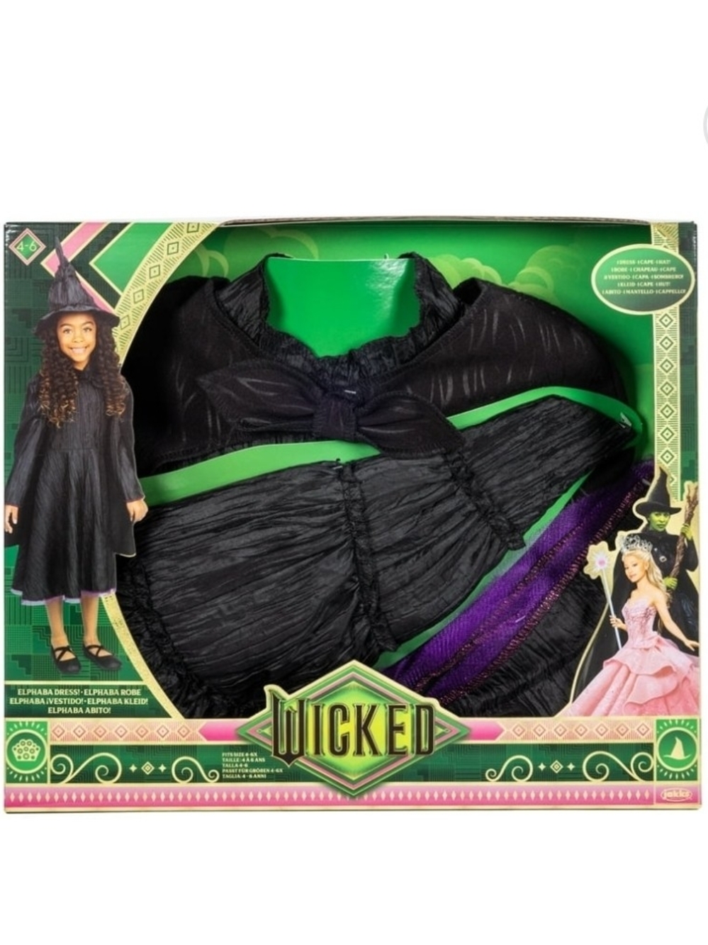 Universal's Wicked Deluxe Elphaba Black Dress & Accessories Girl Child Dress up